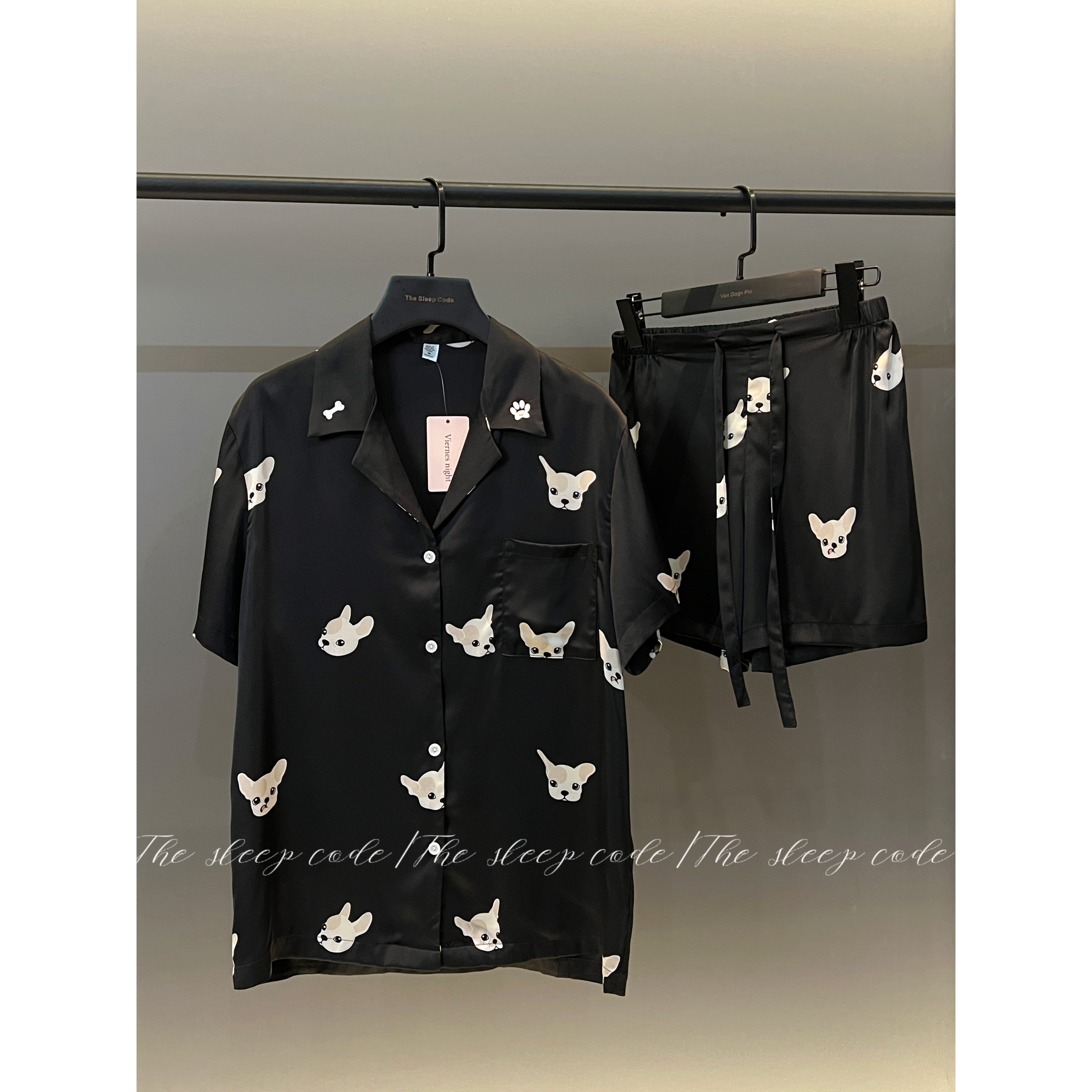 【兽家-奶狗派短款-三件套】男女同款 高级感家居服睡衣套装