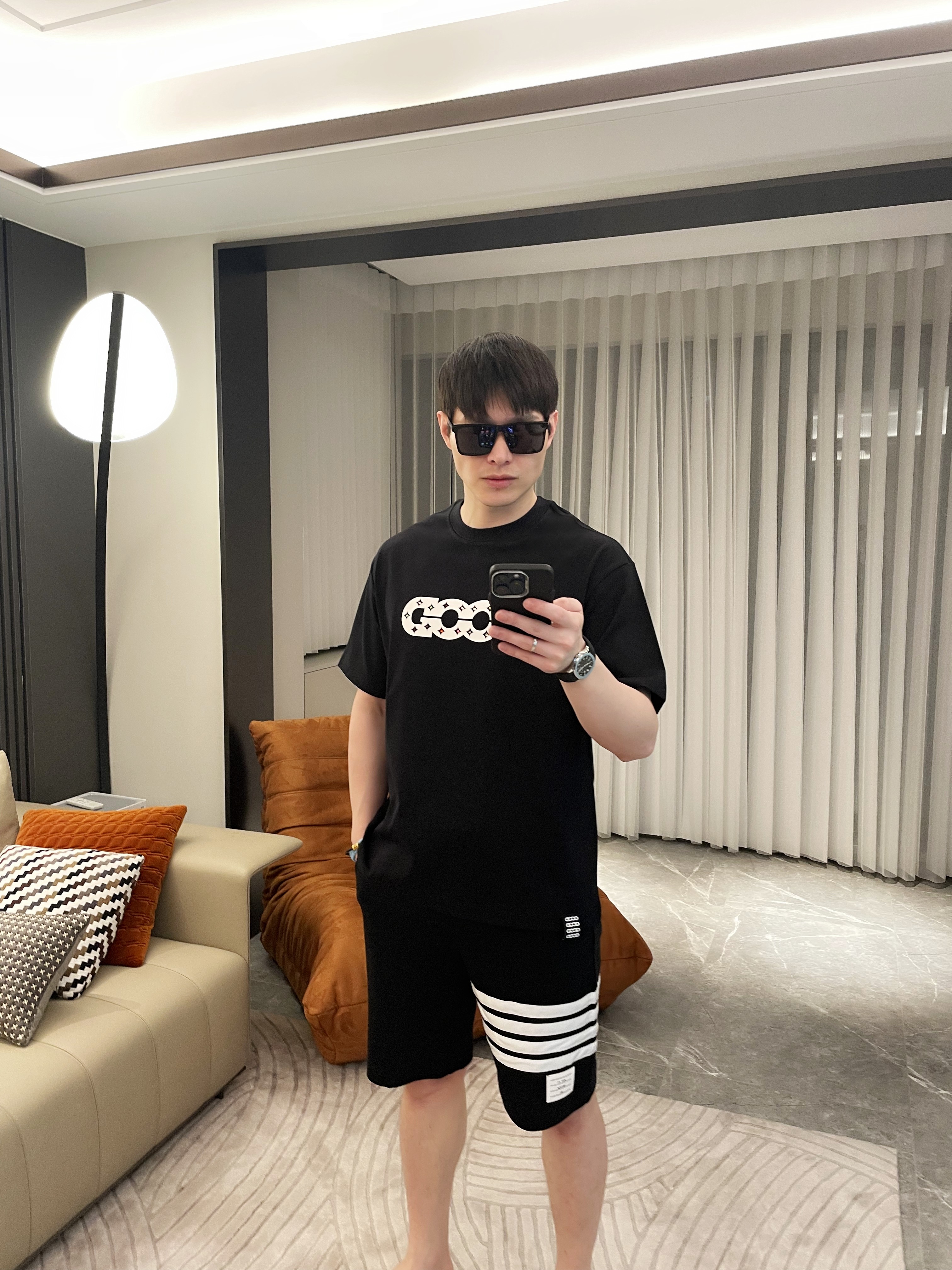 GOOD彩钻爆款美式复古孙恩盛同款潮牌高级感T恤液氨凉感宽松短袖