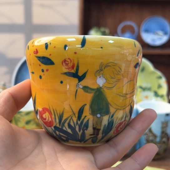 罐景德镇釉下手绘陶瓷 