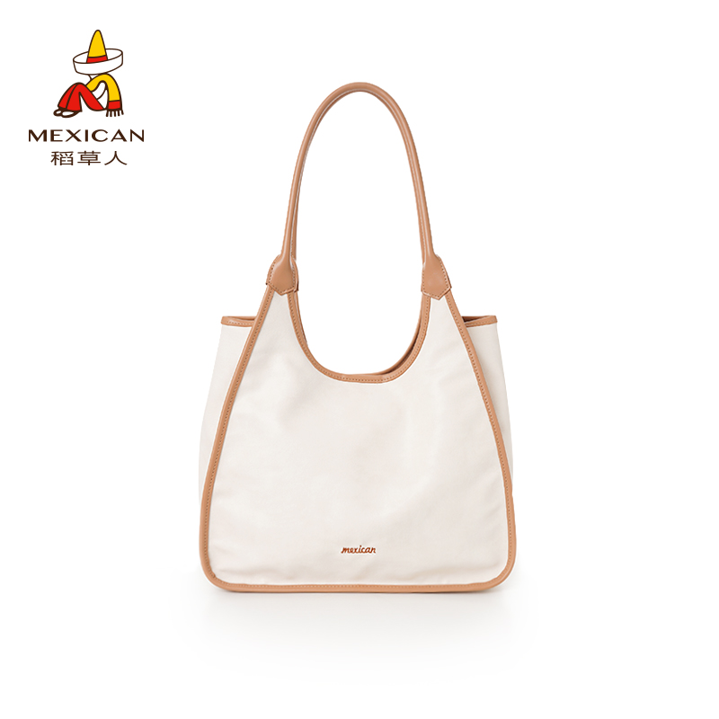 稻草人2025新款撞色时尚大容量托特包女单肩包通勤百搭手提包