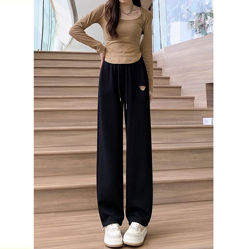 【201-400】秋冬厚款高腰垂感直筒裤女新款显瘦高级感休闲阔腿长裤