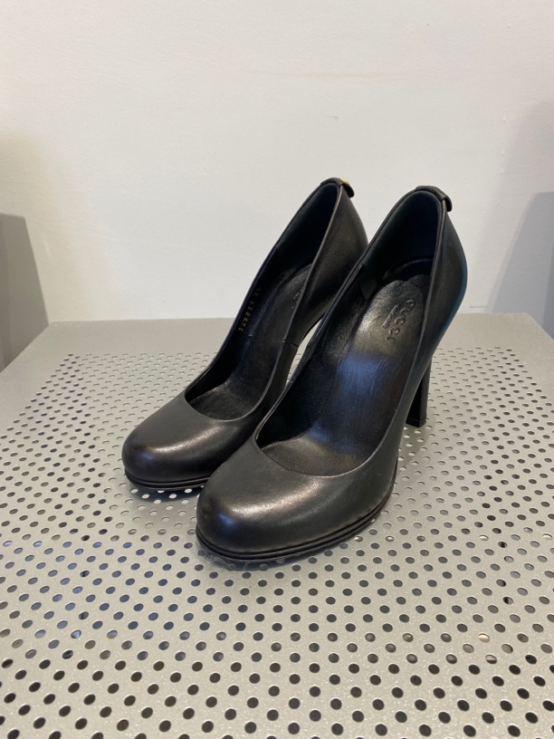 99新 GUCCI/古驰 黑色高跟鞋 35码 11087230