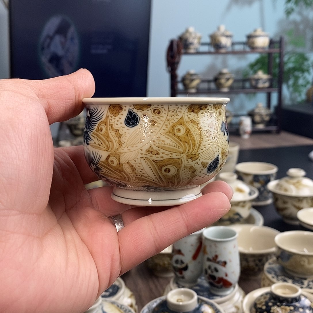 盖碗淏**?景德镇手工手绘茶具