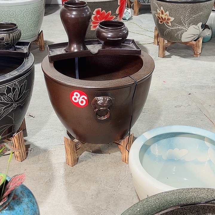 王***者景德镇陶瓷鱼缸艺术直径74厘米高50厘米