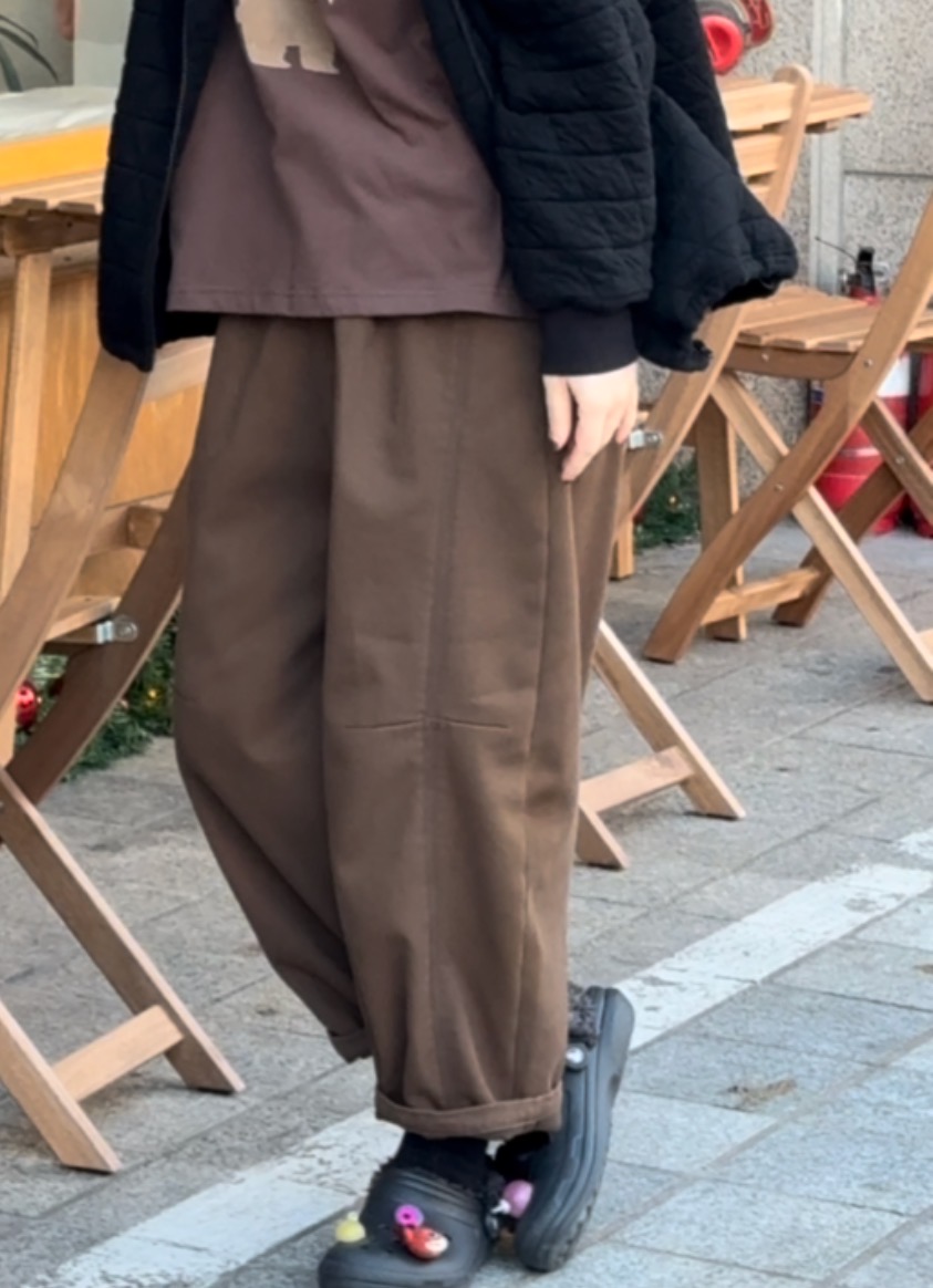 韩国正品不支持退换/HPE/明线撞色抽绳布裤休闲裤/1130/23