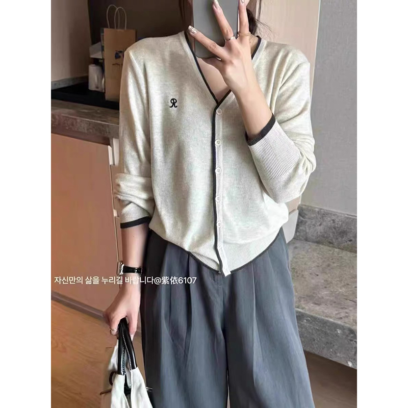 【燕麦杏】R标开衫外套3632超柔软高品质V领针织毛衣