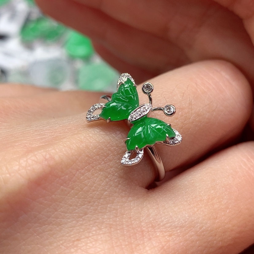 【闪购商品】翡翠戒指18K金镶嵌戒指