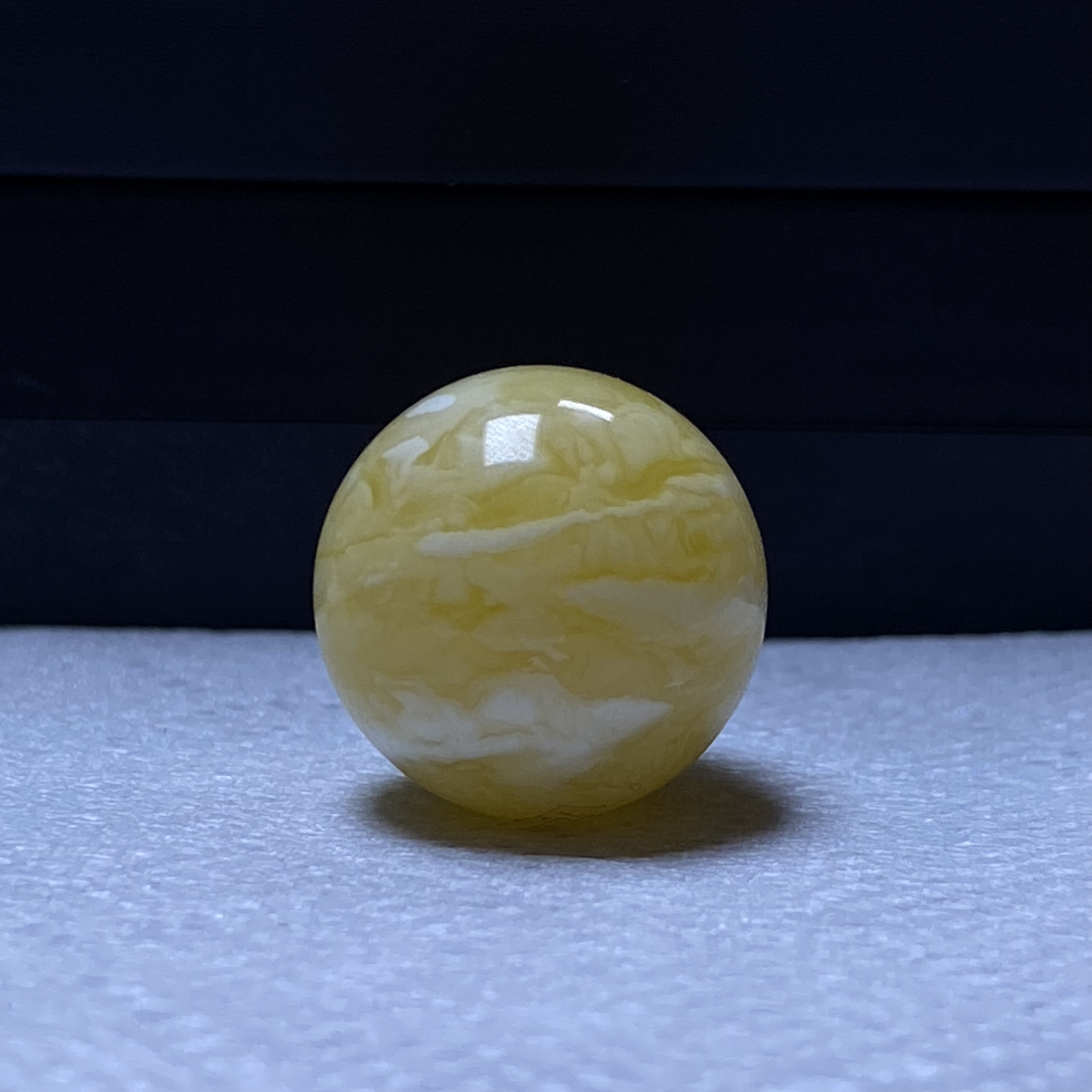 蜜蜡单珠浓蜡金瓷白妖花虎皮纹圆珠单珠配饰16.6mm