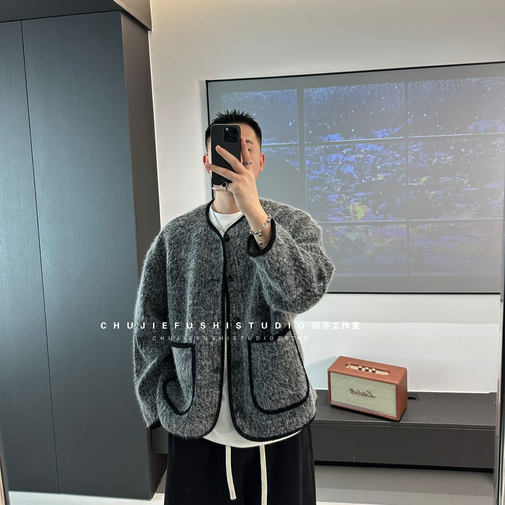 CHUJIE韩版时尚小众小香风时尚外套男