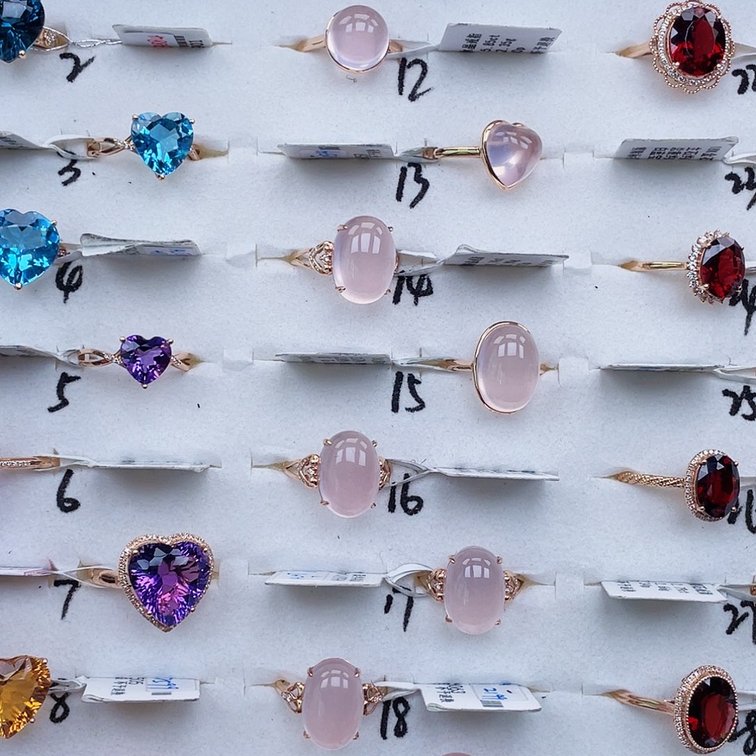 银S925镶嵌戒指芙蓉石