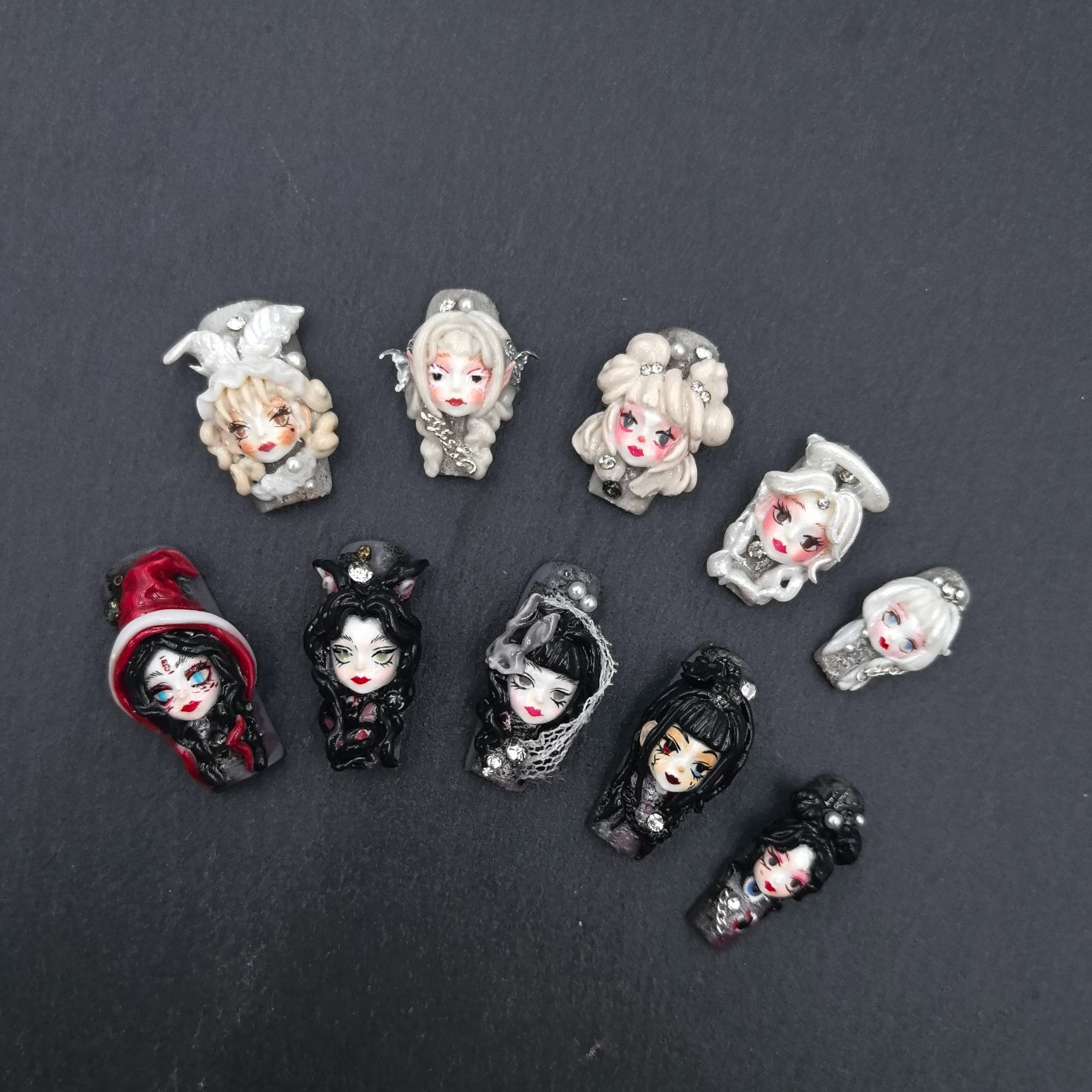 安夏 昼颜夜魅 纯手工重工设计娃娃款穿戴甲