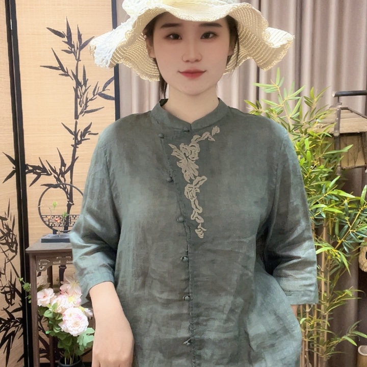 绿色苎麻面料衣服