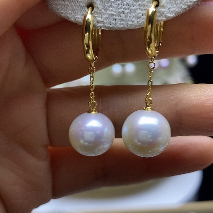 淡水珍珠耳饰银S925镶嵌