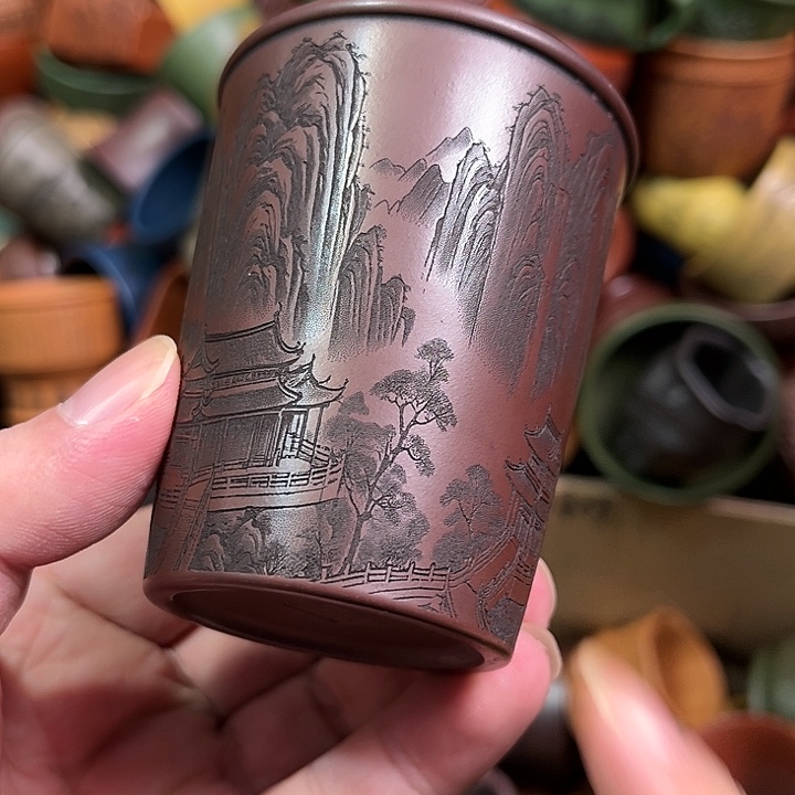 紫砂茶杯全手工紫砂主人杯