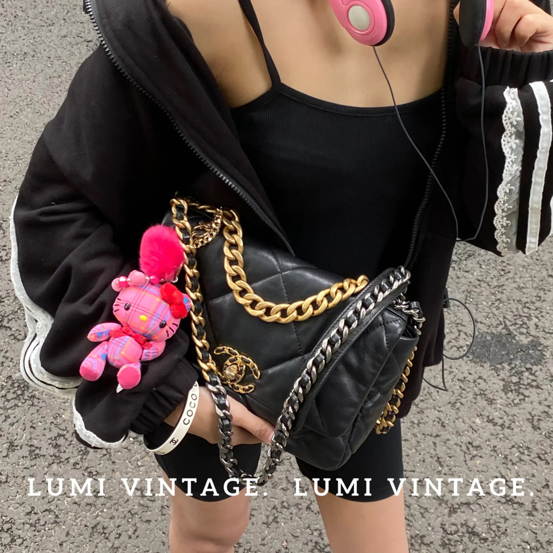 95新 Chanel/香奈儿 黑金19bag小号单肩包
