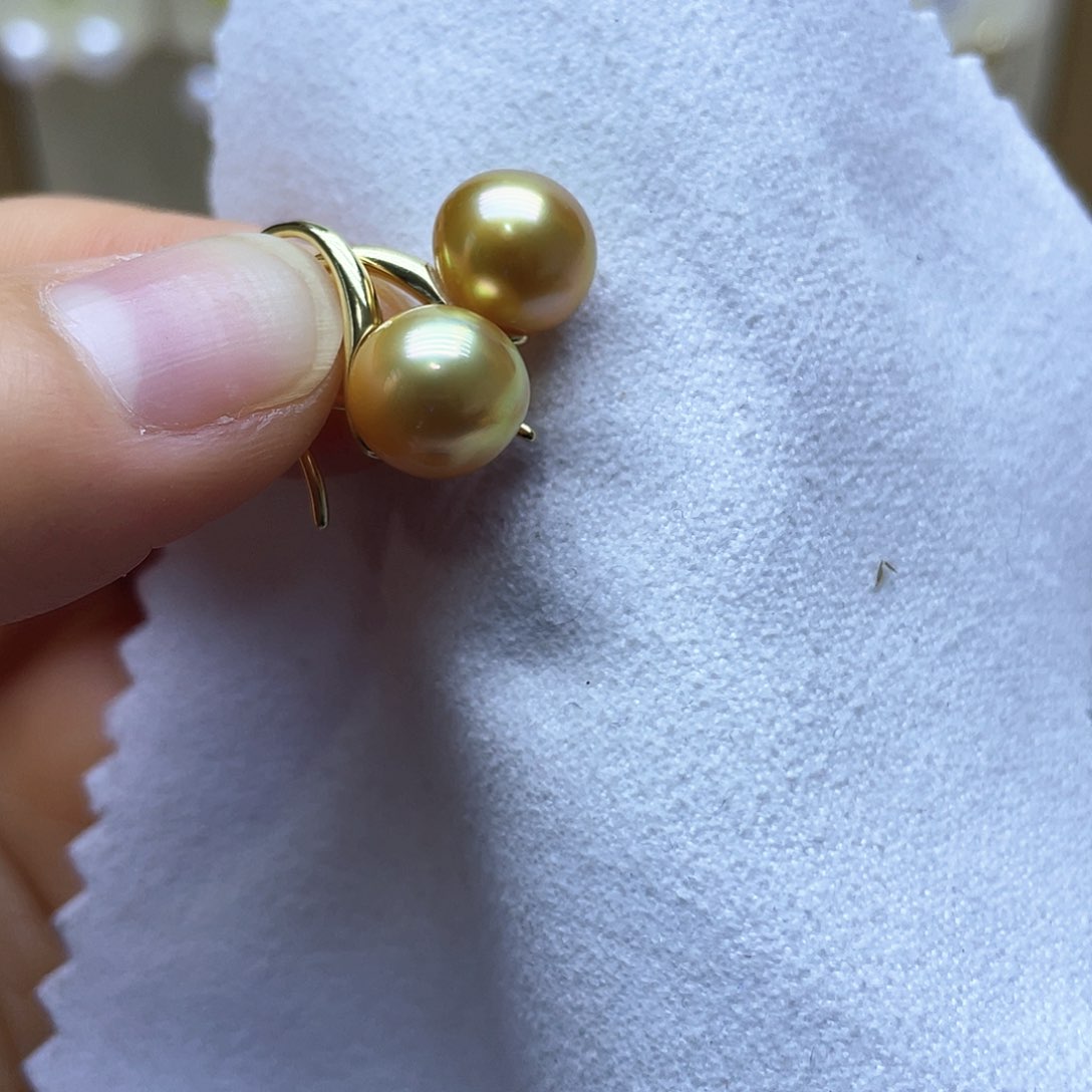 海水珍珠耳饰银S925镶嵌