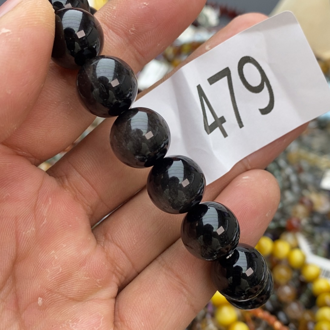 黑曜岩手链未镶嵌手链