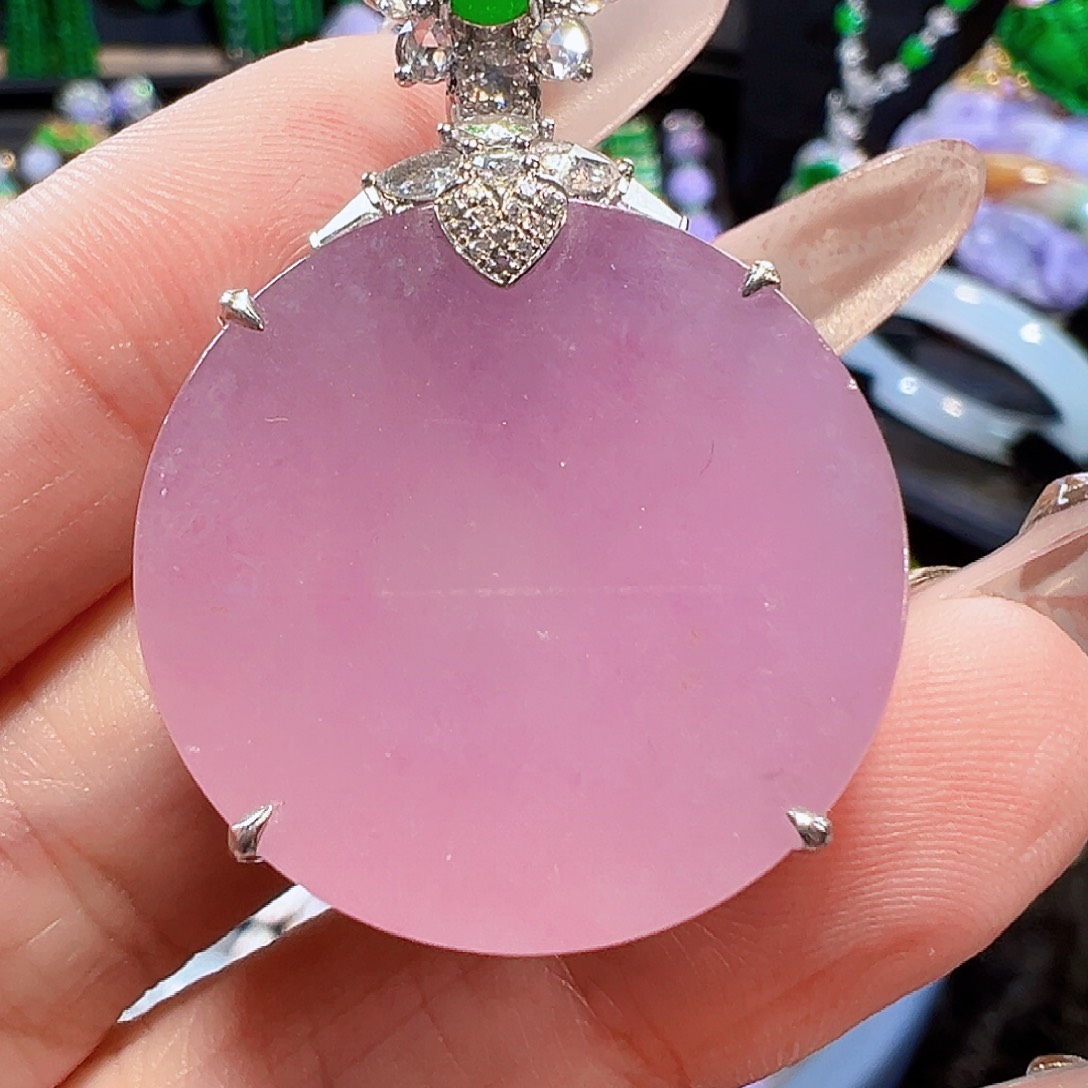 翡翠颈饰18K金镶嵌签收后24小时鉴赏期