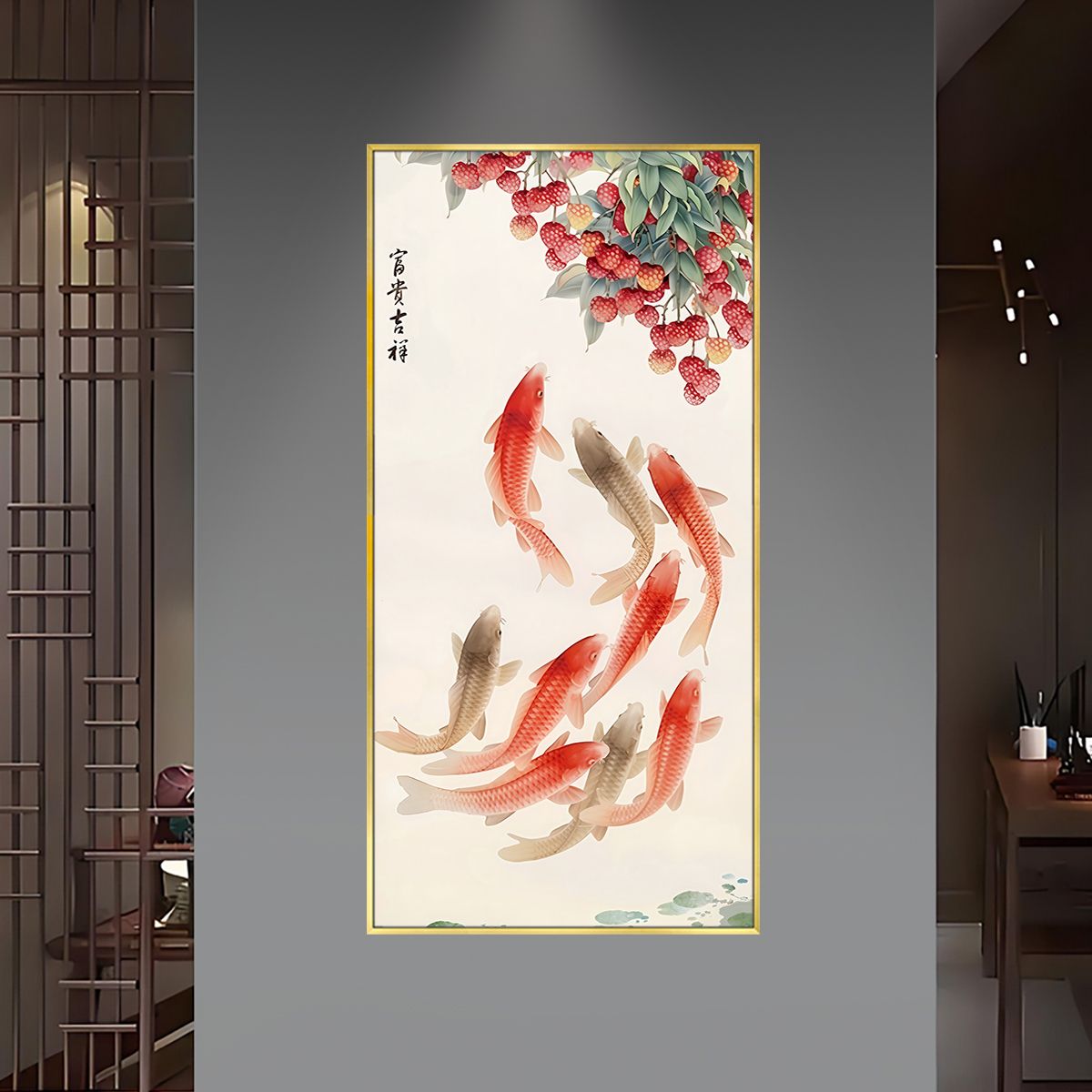 新中式晶瓷葫芦装饰画 寓意美好适合玄关客厅走廊过道装饰c044