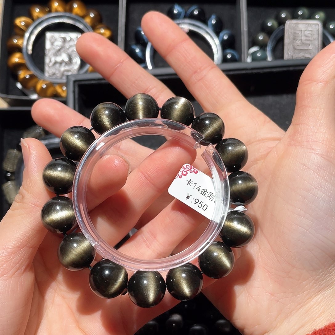 黑曜岩手链未镶嵌吾**头