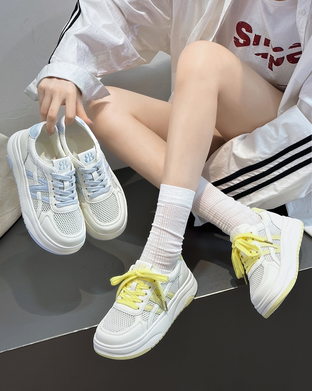 透网透气超轻板鞋2025年春夏新款时尚百搭舒适休闲鞋INS女鞋 6195