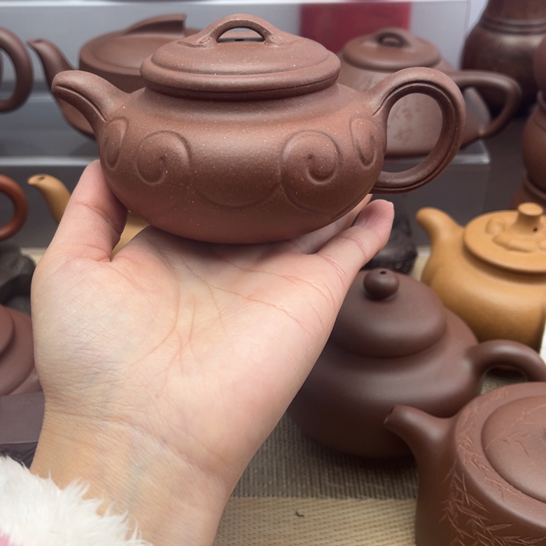紫砂茶壶底槽清仿古如意