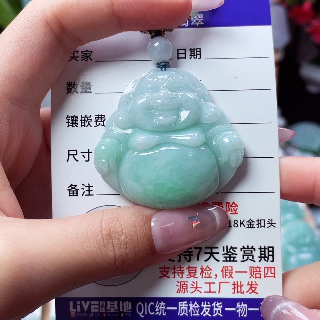 翡翠未镶嵌颈饰佛公15