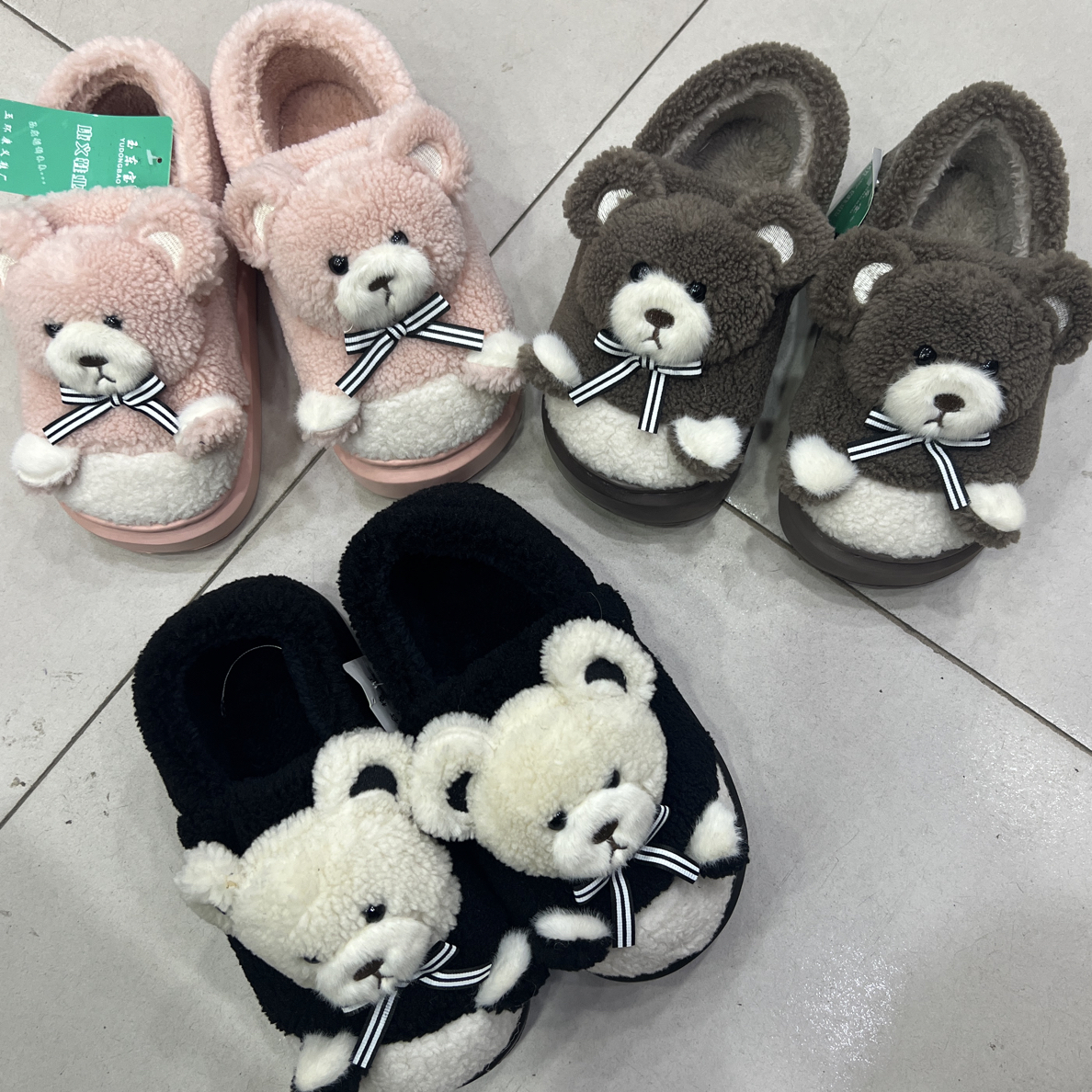 东宝包根熊猫立体棉拖鞋Eva鞋底
