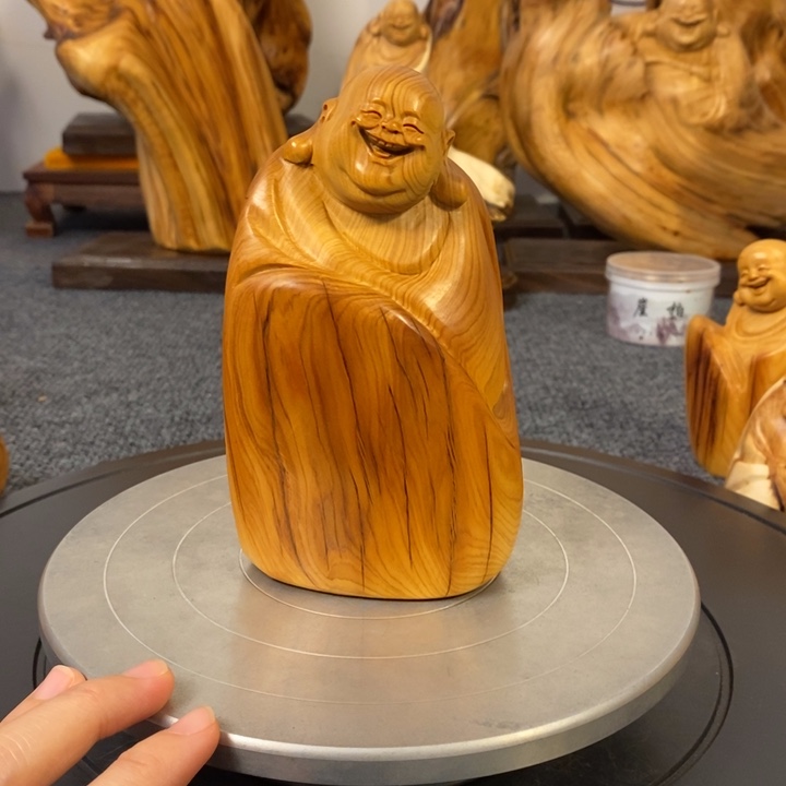 柏木（崖柏）?****?崖柏弥勒佛摆件根雕工艺品
