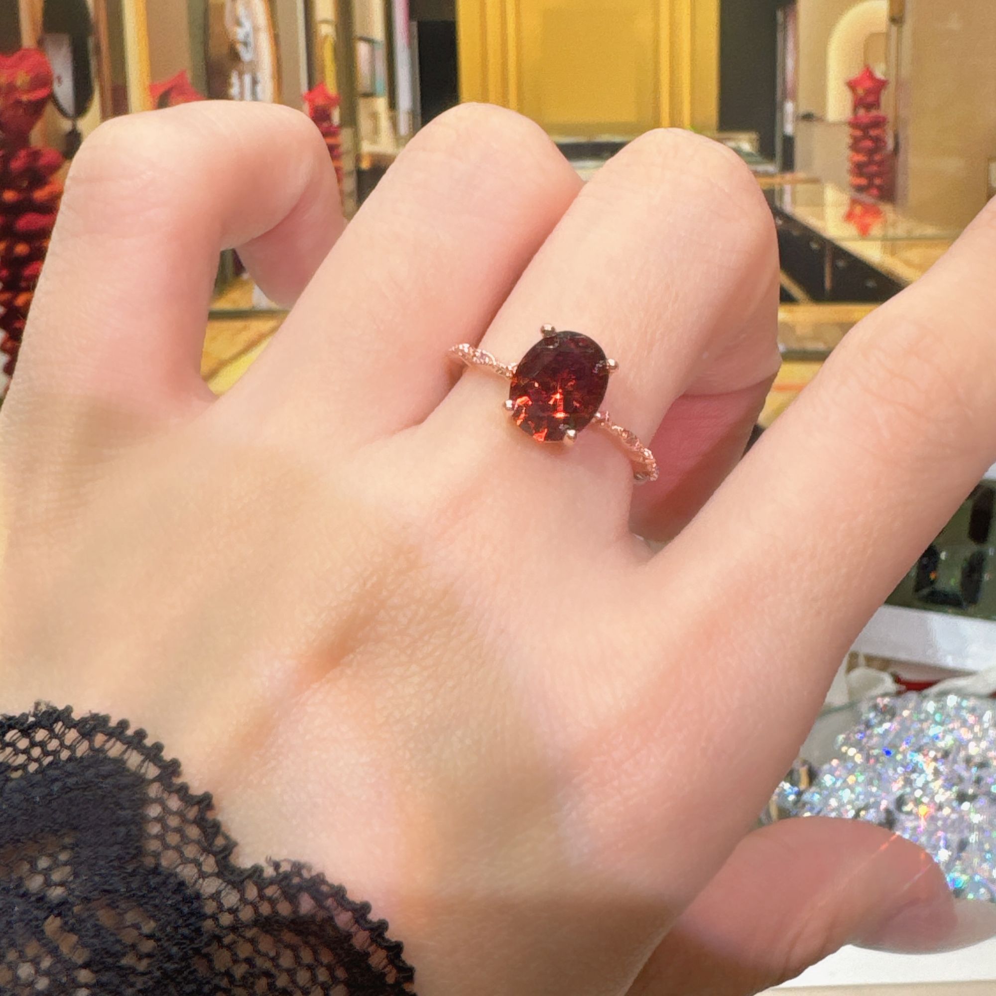   【双12价】J443红色典雅戒指