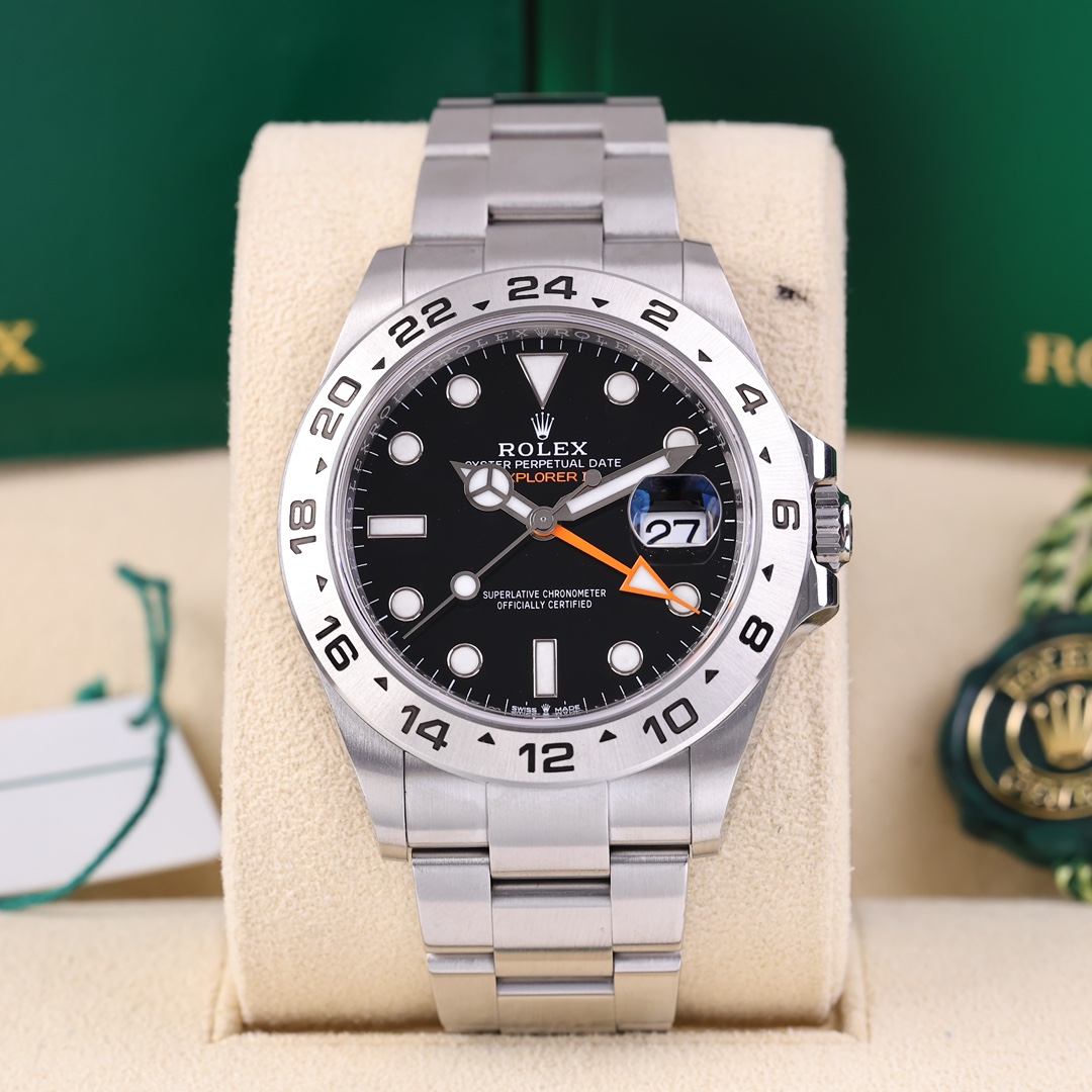95新 Rolex/劳力士 探险家型系列m226570-0001黑盘 2023年8月保卡