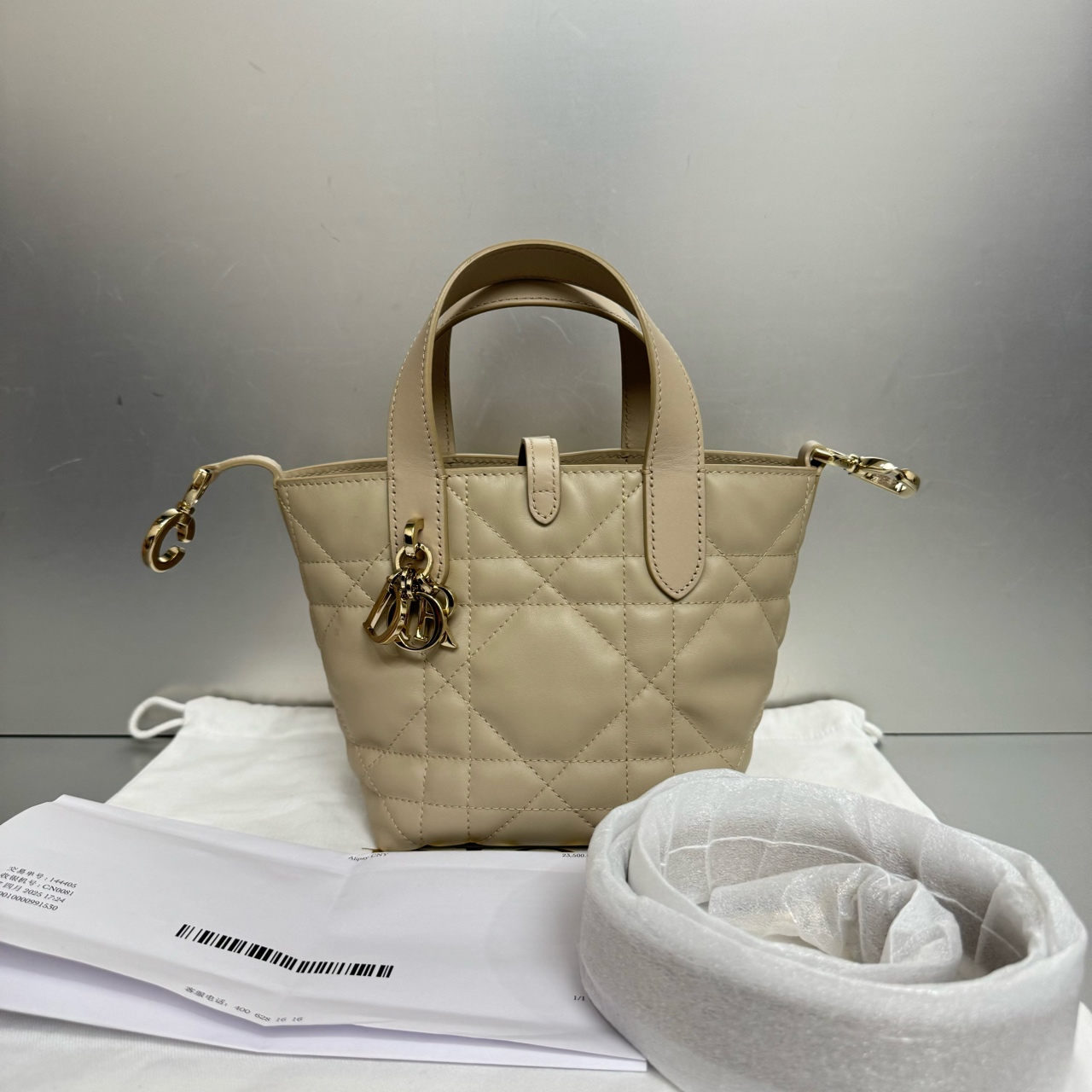 99新 DIOR/迪奥 迪奥toujours小号胭脂米色金扣 99新 
