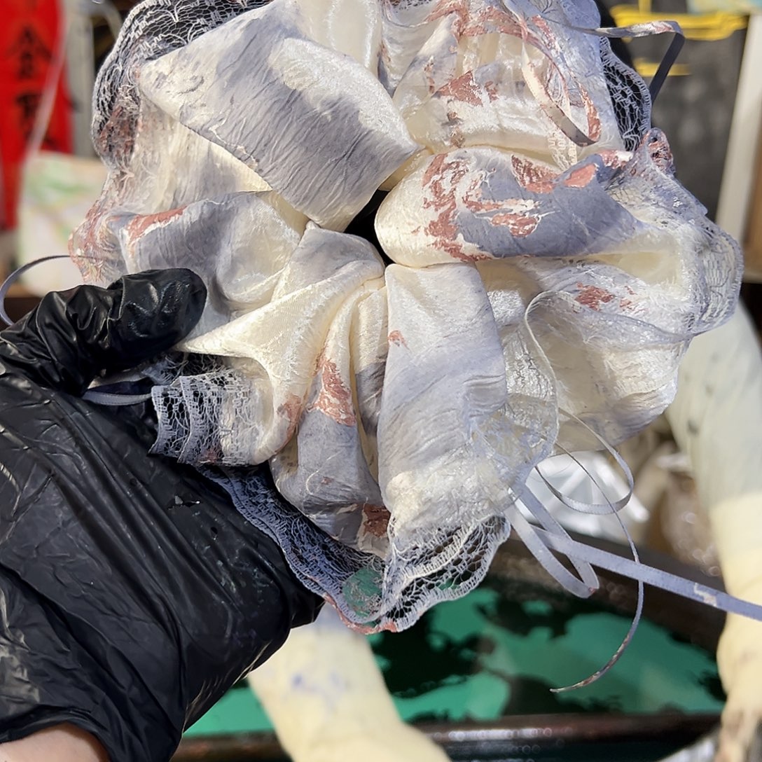 094蕾丝发圈紫云英