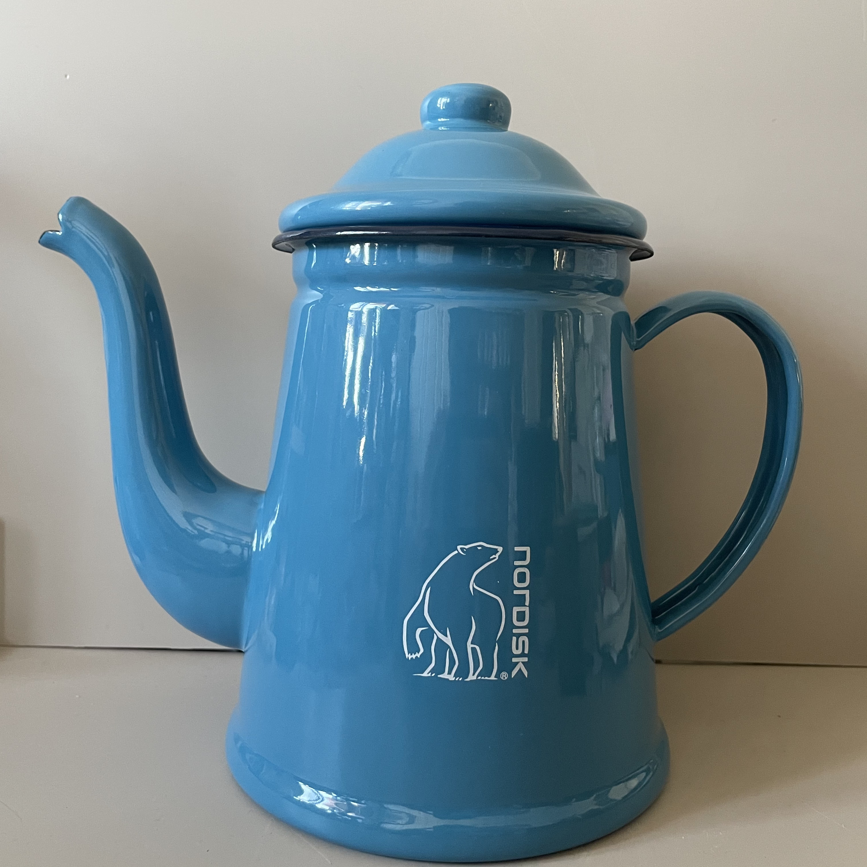 丹麦品牌Nordisk大白熊露营旅游搪瓷户外咖啡壶茶壶烧水壶凉水壶