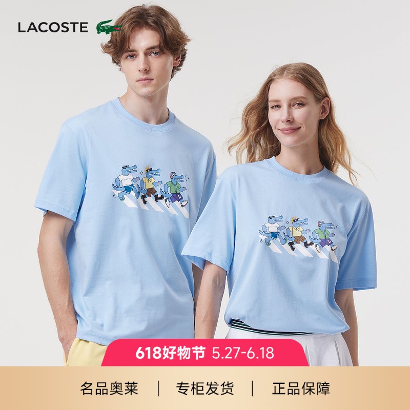LACOSTE法国鳄鱼夏日系列24夏季趣味图案舒适短袖T恤|TH8184