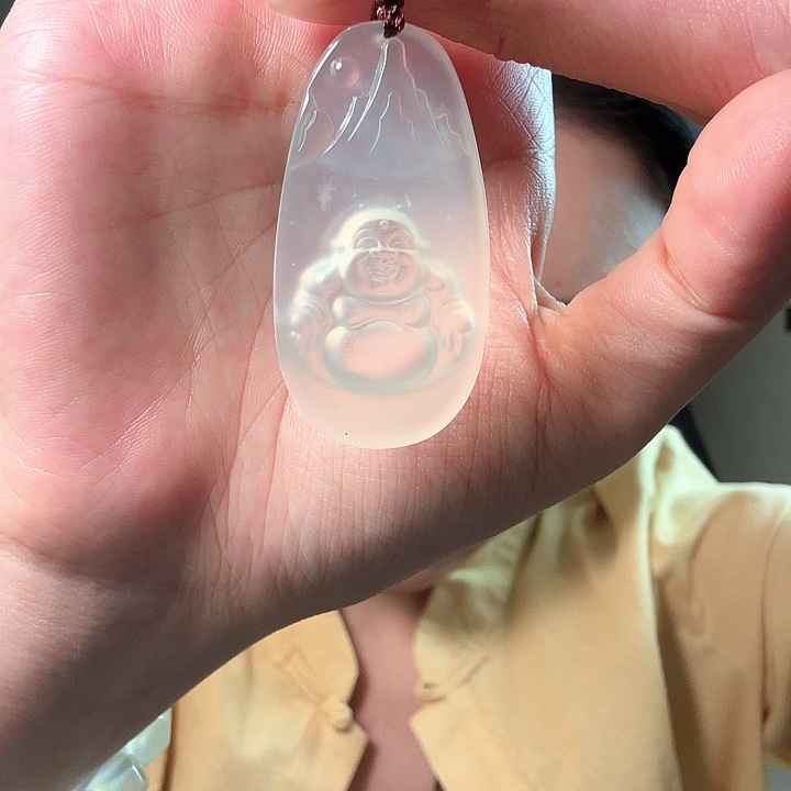 心***水未镶嵌蛇纹石玉颈饰