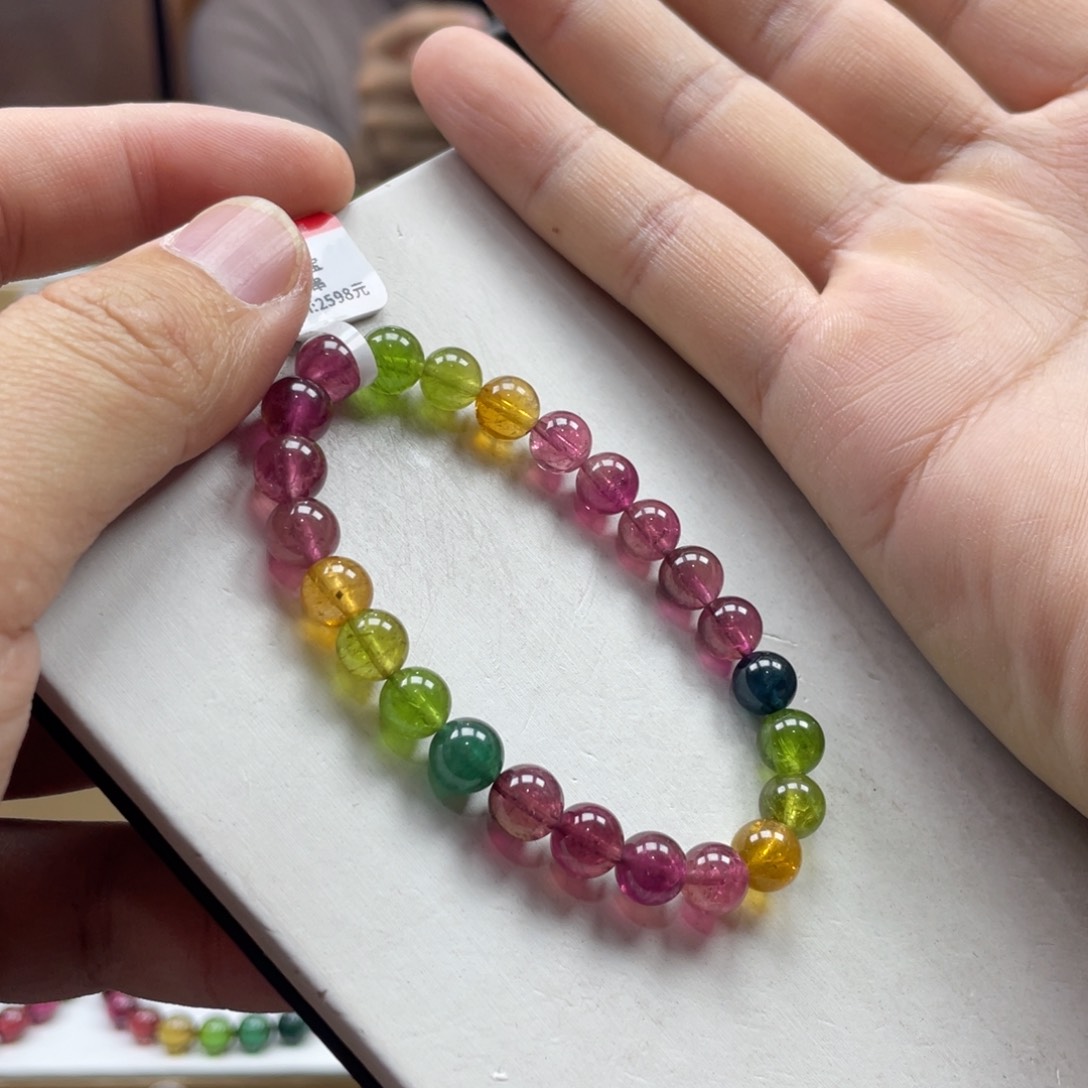 碧玺手串未镶嵌7.5mm.mmmmmmmmm