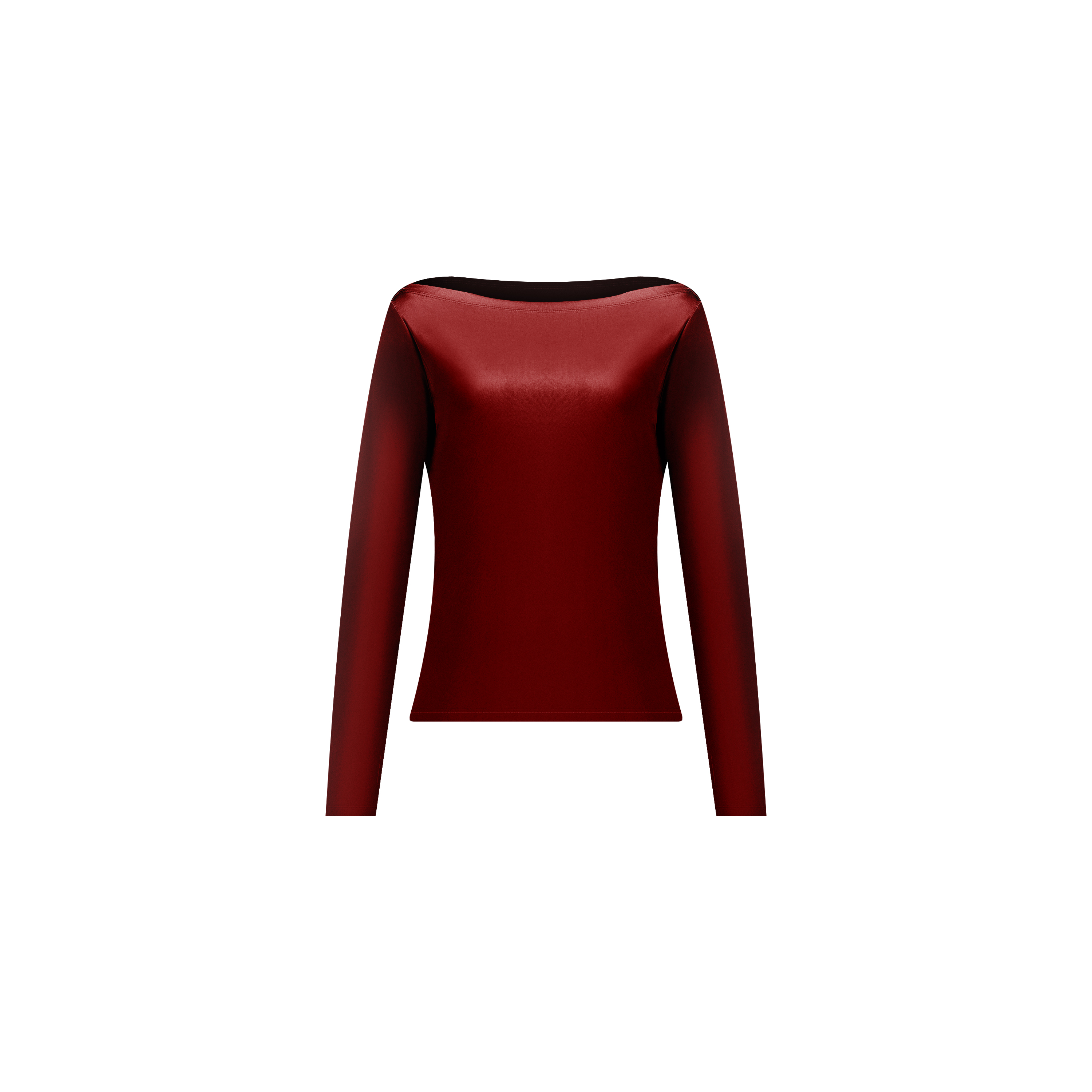 【拉肩三醋酸小衫】丝滑轻薄凉感一字肩长袖上衣W24AA8087