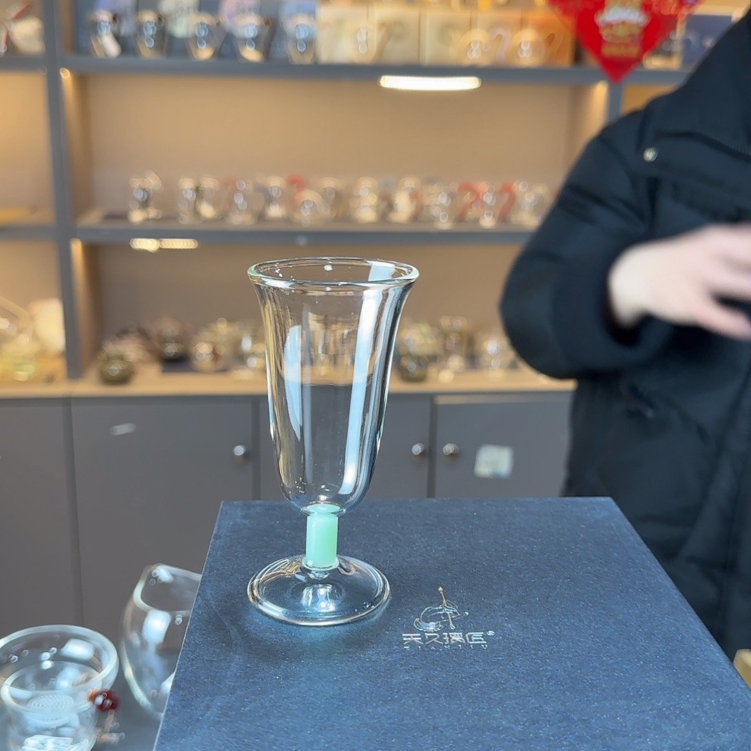 559高硼硅玻璃主人杯两只浅玉