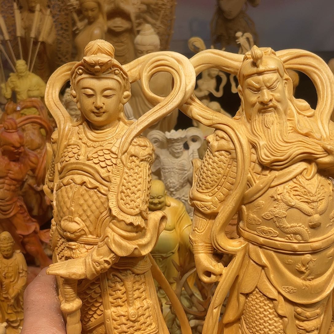 世***事黄杨木小瑕疵大号韦陀伽蓝