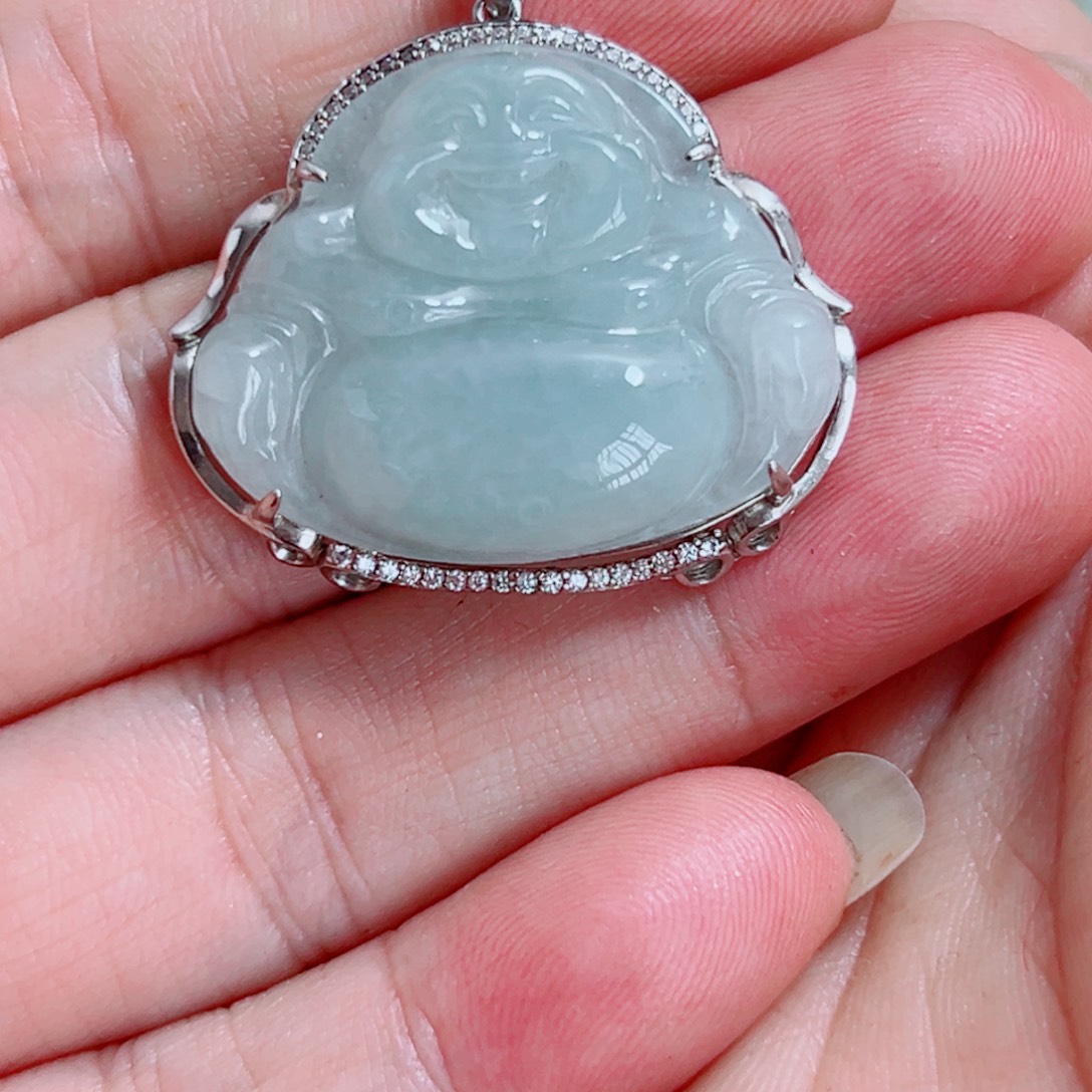 翡翠银S925镶嵌颈饰吊坠