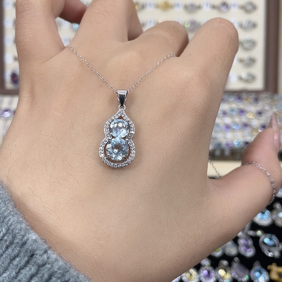 银S925镶嵌颈饰托帕石