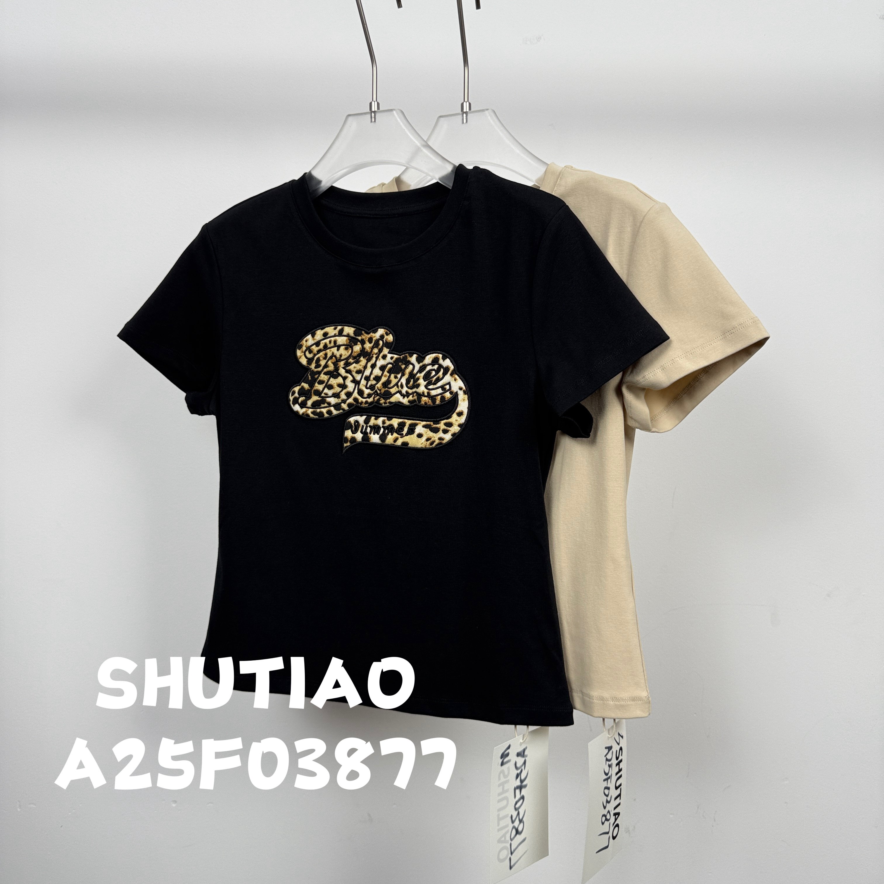 【SHUTIAO】2025夏季：新款小众设计款T恤A25F03877