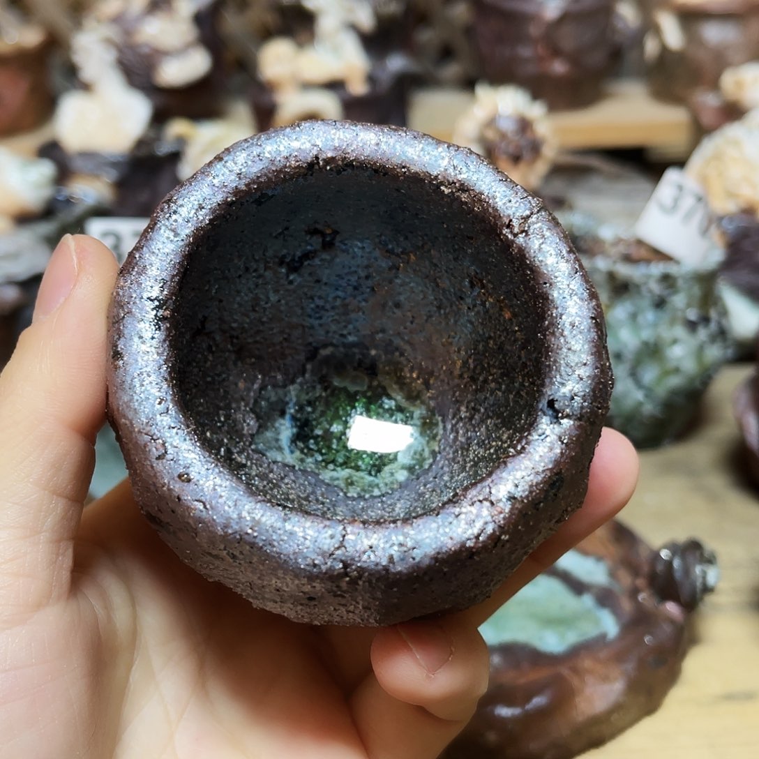 杯柴烧粗陶手捏杯