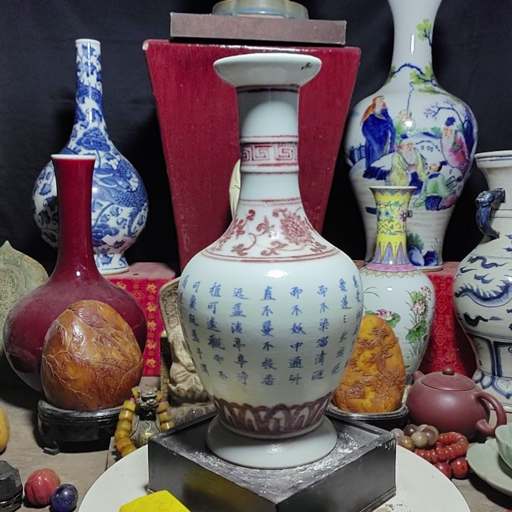 瓷片青花瓷瓶手工制作