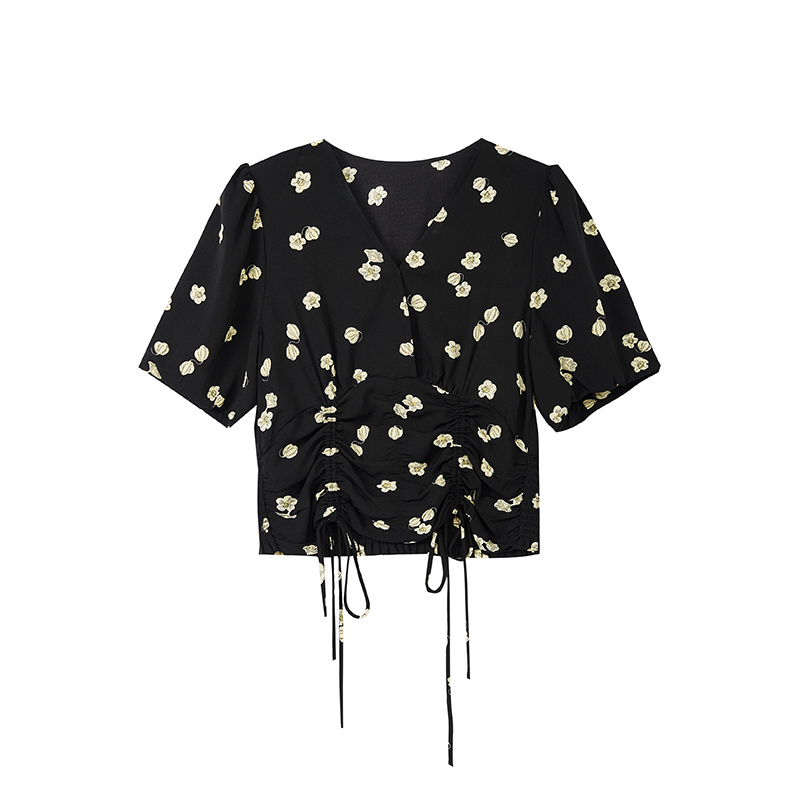 【尚雅专属】系带抽皱小衫N2692