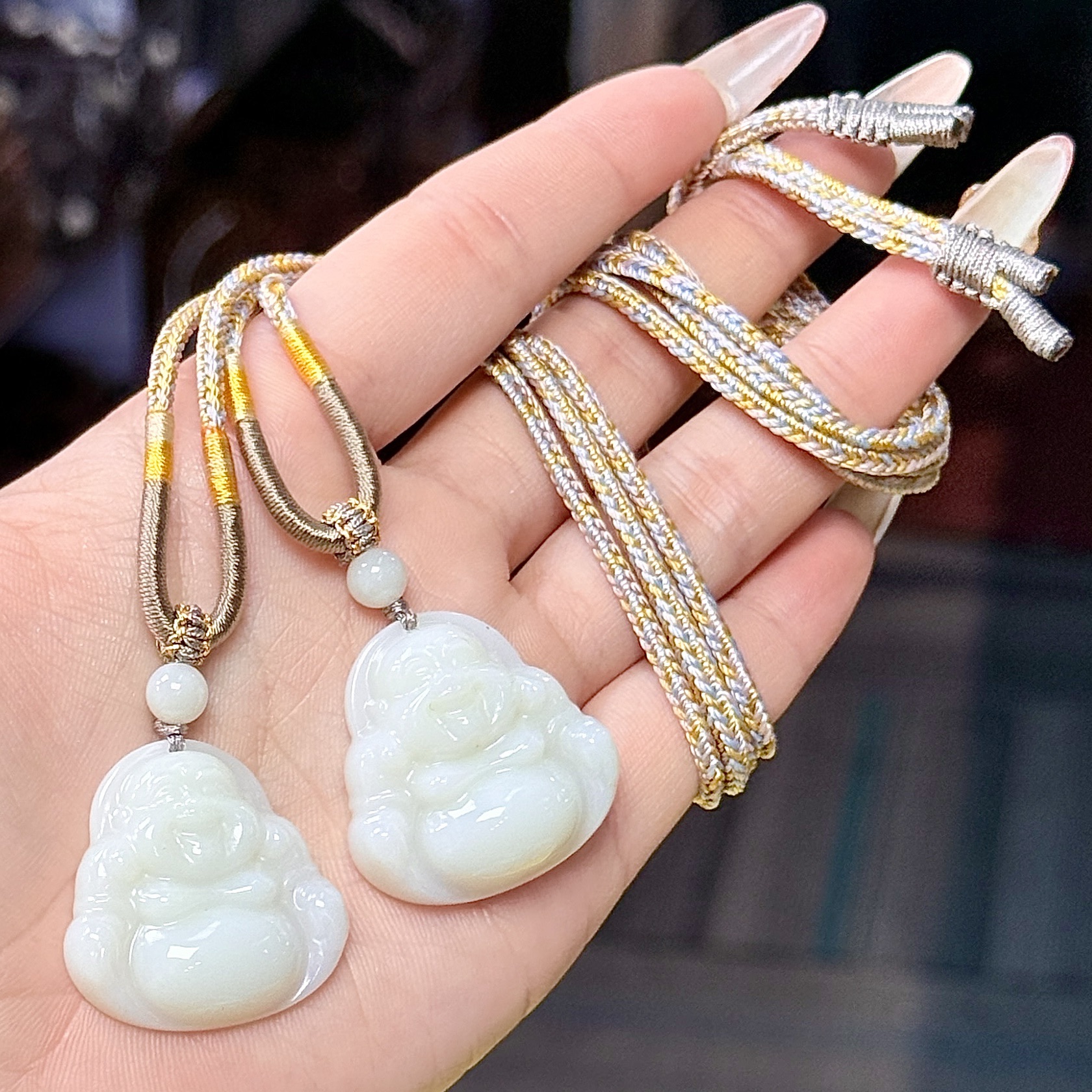 【CH】和田玉米达料佛公吊坠（多样性发其一）