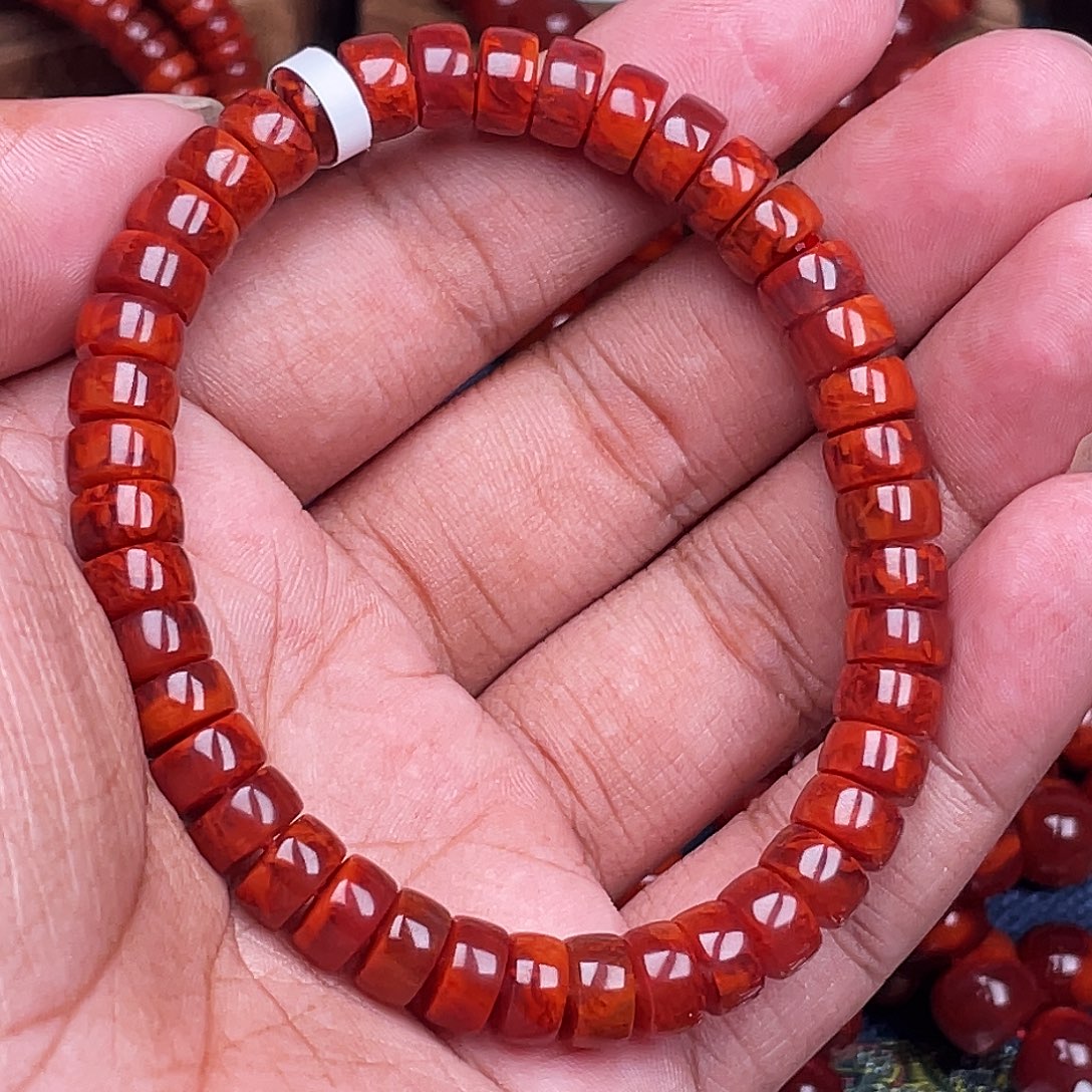 用***4南红玛瑙未镶嵌手链南红瓦西卡8火焰药片