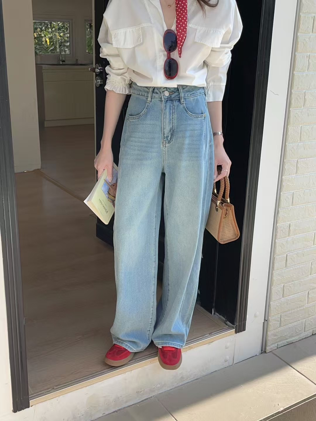 5132  高腰弹力大长腿牛仔裤