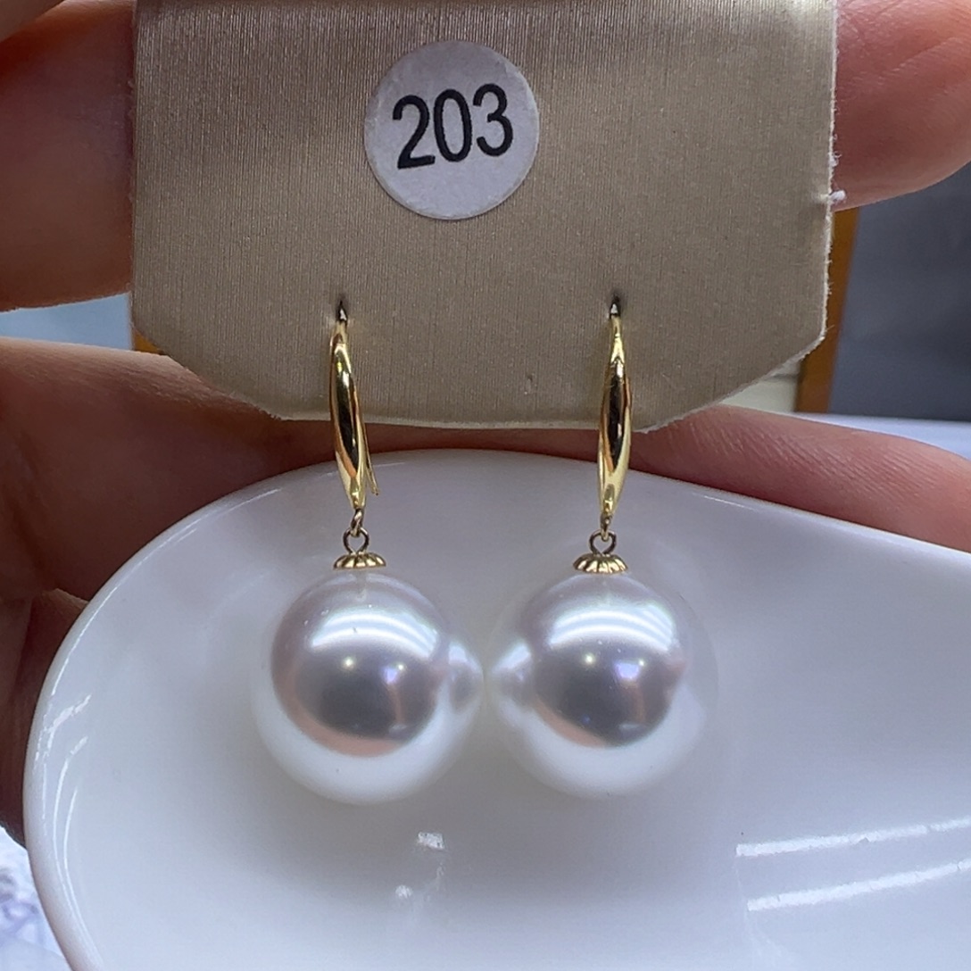 淡水珍珠耳饰18K金镶嵌